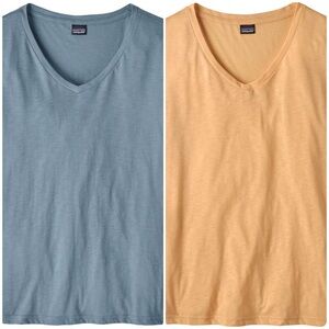 PATAGONIA SHORT-SLEEVE MAINSTAY TOP WOMEN'S Size M SANDY MELON LIGHT PLUME GREY